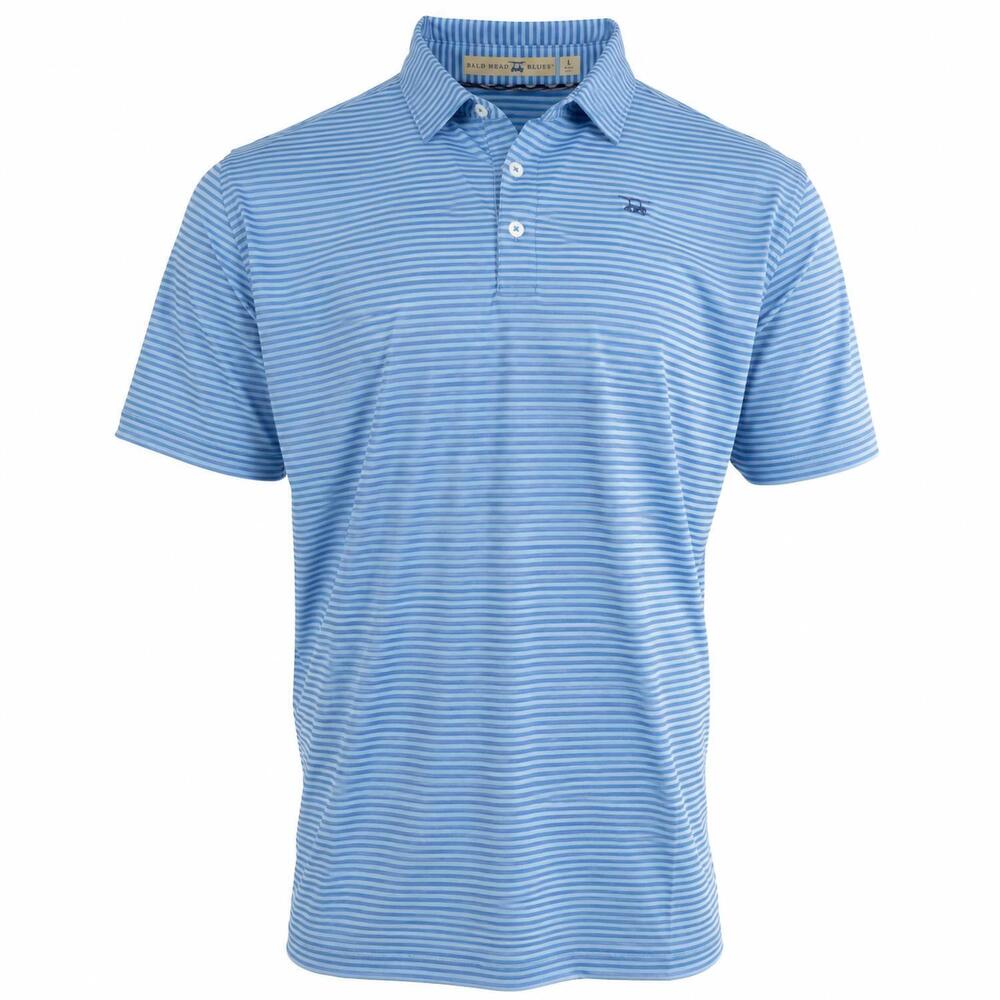 NEW BALD HEAD BLUES men's albatross polo in azure blue / bell